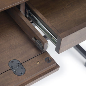 English Elm Banting Mid Century Wide Desk - Walnut Brown, Stylish & Functional Workspace With Ample Storage B136P158458