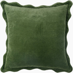 Surya Effervescent 18"L X 18"W Cotton Accent Pillow - Luxurious, Elegant, And Easy-to-maintain Home Decor Medium Green Cotton,Cotton Efc005-2222p