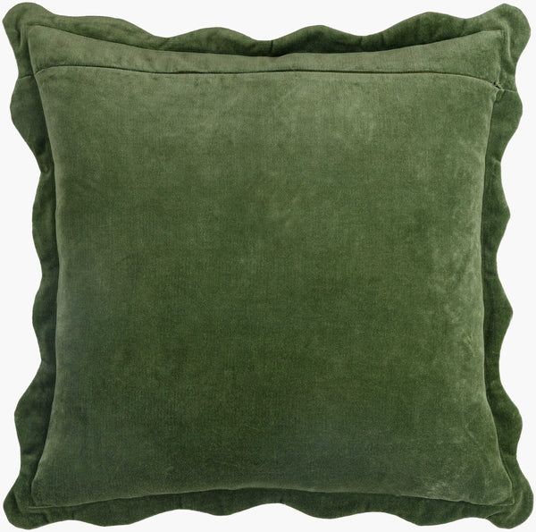 Surya Effervescent 18"L X 18"W Cotton Accent Pillow - Luxurious, Elegant, And Easy-to-maintain Home Decor Medium Green Cotton,Cotton Efc005-2222p