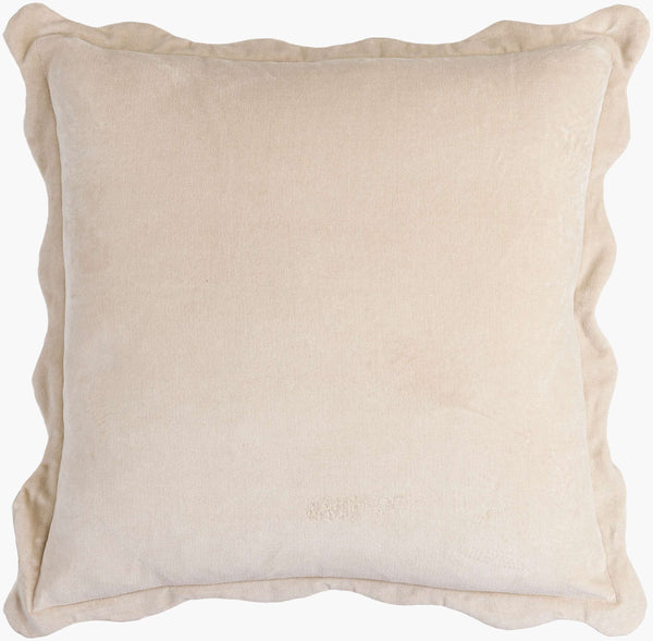 Surya Effervescent 18"L X 18"W Cotton Accent Pillow - Luxurious, Elegant, And Easy-to-maintain Home Decor Beige Cotton,Cotton Efc006-2222