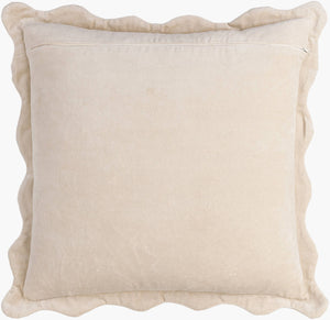 Surya Effervescent 18"L X 18"W Cotton Accent Pillow - Luxurious, Elegant, And Easy-to-maintain Home Decor Beige Cotton,Cotton Efc006-2222