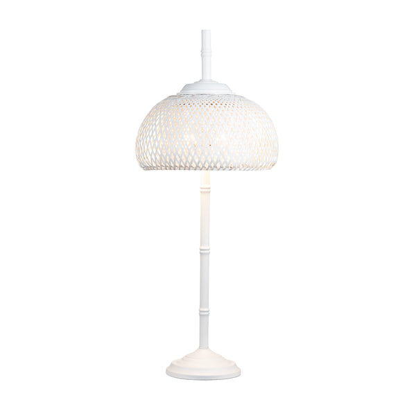 Crestview Collection 37.5"H Sleek Metal Buffet Lamp With Woven Rattan Shade For Stylish Home Décor And Illumination   Cvnam774b