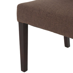 English Elm Dining Chair Set of Two Wingback Button Tufted High Back Birch Leg Upholstered Dark Brown 61539.00DBRN