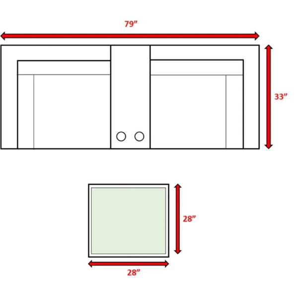 English Elm Ready-To-Use 2-Seat Outdoor Wicker Patio Furniture Set With Plush Cushions & Glass Table B120S00233-GIGA