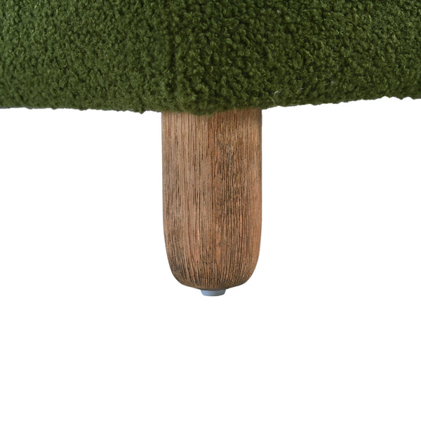 English Elm Comfortable Forest Green Upholstered Ottoman Bench for Living Room or Bedroom Seating N769P186934F