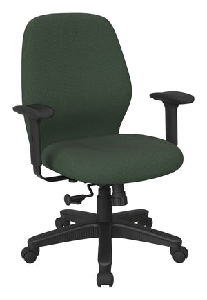 OSP Home Furnishings Mid Back Ergonomic Manager Chair with Synchro Tilt Lumbar Support and Padded Arms Laguna 3121-106