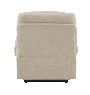 English Elm Light Power Lift Recliner with Heating & Massage in Light Grey — Leather Aire, Power Recline, Lift Assist Comfort B062P215446