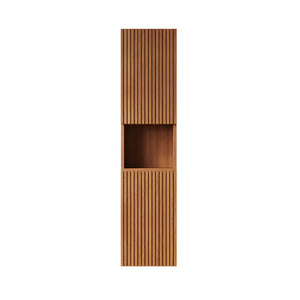 English Elm Mitch Tall Wall Mounted Bathroom Cabinet Oak Woodgrain Slim Storage with Shelves W2615S00520