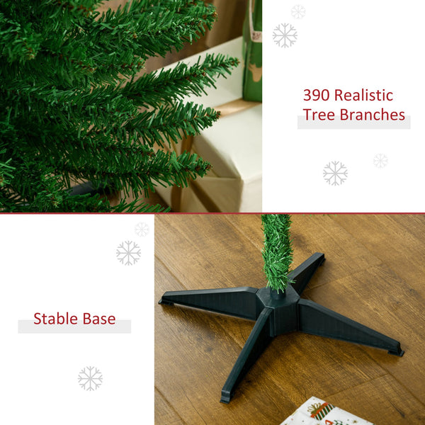 English Elm Homcom 6' Slim Pencil Christmas Tree With 390 Realistic Branch Tips - Perfect For Small Spaces! W2225P229794