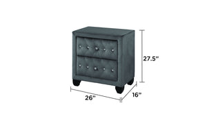 English Elm Encore Modern Upholstered Queen 4Pc Bedroom Vanity Set With Tufted Headboard & Stylish Storage Solutions B009S01729