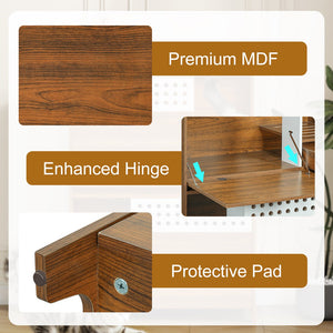 English Elm Modern Mdf Cat Litter Box Enclosure Side Table with Ventilated Storage Compartment Brown N752P394342D