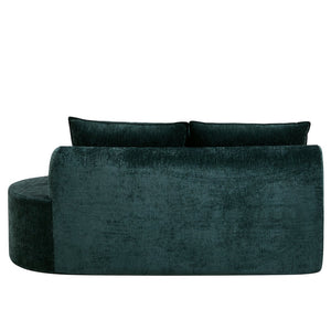 English Elm 138.6" Curved Modular Sectional Sofa Low Profile High Density Foam Living Room Lounge Dark Green N767P366006D