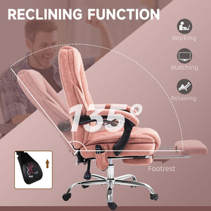 English Elm Office Massage Chair High Back Executive Recliner with Lumbar Heat and Footrest T3971P408491