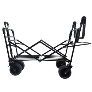 English Elm With Canopy and Steel Frame Collapsible Wagon All-terrain Heavy Duty Outdoor Cart W2932P326776