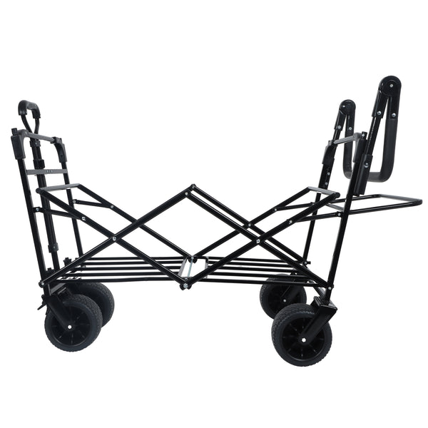 English Elm With Canopy and Steel Frame Collapsible Wagon All-terrain Heavy Duty Outdoor Cart W2932P326776