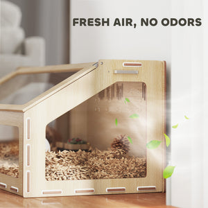 English Elm 39 Inch Oak Mdf Hamster Habitat with Acrylic Windows and Openable Top Panel T3971P407440