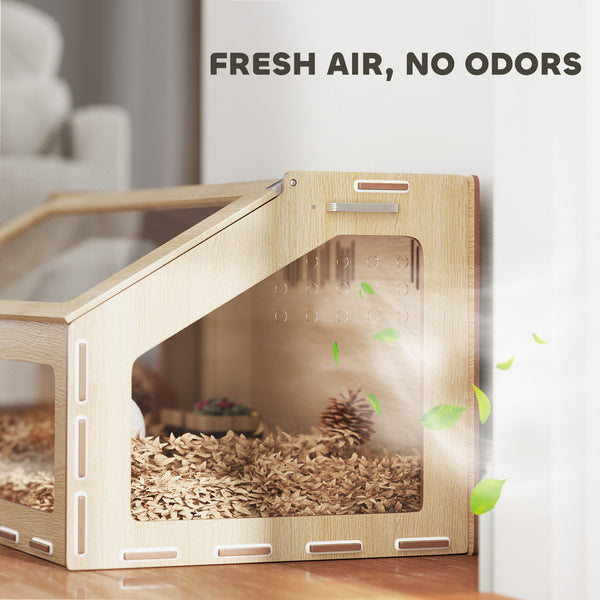 English Elm 39 Inch Oak Mdf Hamster Habitat with Acrylic Windows and Openable Top Panel T3971P407440