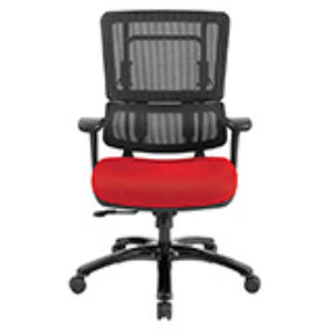 OSP Home Furnishings Vertical Mesh Back Ergonomic Manager Chair with Synchro Tilt and Polished Aluminum Base Red 99663B-9