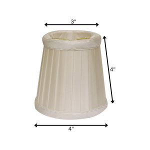 English Elm Slant Pleated Silk Chandelier Shades Set of Six Warm Neutral Flame Clip Fitting B075101684