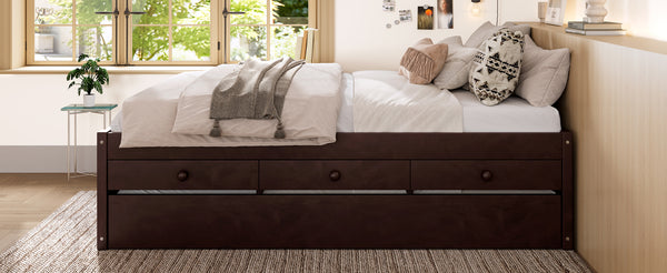 English Elm Twin Triple Metal Bunk Bed Matte Powder Coated Frame with Full Safety Guardrails W1580S00388