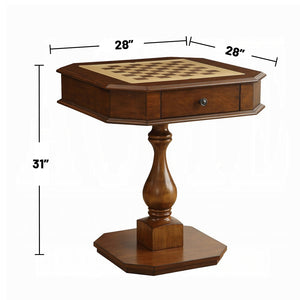 English Elm Square Cherry Finished Game Table with Turned Pedestal Base for Study or Library B016P314075