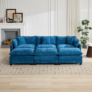 English Elm Cloud Sofa 3-Seater Modular Couch, Breathable Chenille, Ergonomic Design, Perfect For Small Spaces W1143S00048