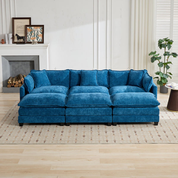 English Elm Cloud Sofa 3-Seater Modular Couch, Breathable Chenille, Ergonomic Design, Perfect For Small Spaces W1143S00048