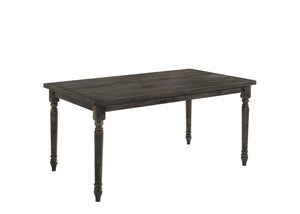 English Elm Claudia Elegant Weathered Gray Dining Table with Turned Legs, Wood Veneer Top, Solid Apron, 26" Clearance B2726P256353