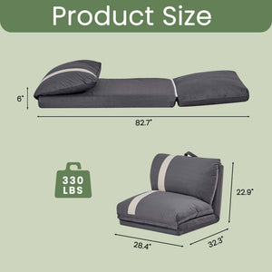 English Elm Aria Modern Floor Sofa Bed Set Of 2 – 6-Position Adjustable, Quick-Fold, Cozy & Space-Saving Solution W3391S00007