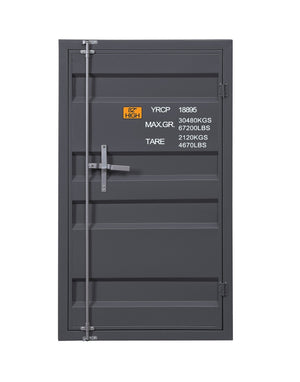 English Elm Cargo Cargo Gunmetal Finish Vanity Desk with Industrial Metal Frame, Single Smooth-Glide Drawer, 39"L Gunmetal 51 L x 32 W x 10 H B2726P263378