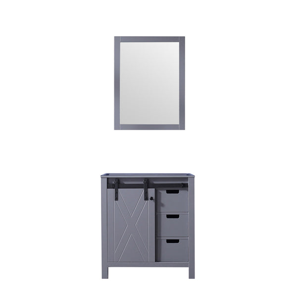 English Elm Dark Grey Bath Vanity Set With Mirror, 30" W X 22" D - Stylish Design & Ample Storage Solution! B2731S00523