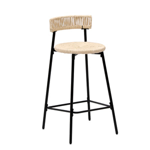 English Elm Counter Stools Set Of 2 - Chic Handwoven Paper Rope Bar Stools For Modern Boho Kitchen & Dining Spaces W1757P271584