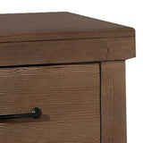 Rustic Farmhouse Antique Oak Nightstand with 2 Drawers: Vintage-Inspired Bedroom Storage Solution