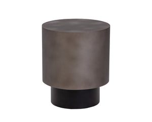 Sunpan Bernaby End Table - Elegant Round Design with Hand-Painted Finish, Perfect for Contemporary Spaces Gunmetal