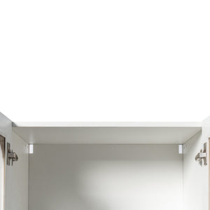 English Elm Wall Mounted Display Cabinet Arched Glass Door Floating Shelves for Kitchen or Bath W331P379951