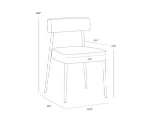 Sunpan ASHWIN Stackable Dining Chair - Modern Bravo Black Faux Leather & Helios Check Black Design 112178