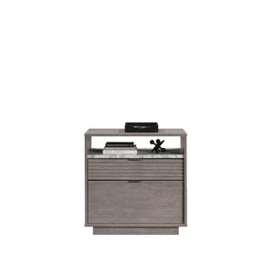 English Elm Lateral File - Stylish Medium Grey Lateral File With Faux Marble Accent For Home Office Organization B356P354473