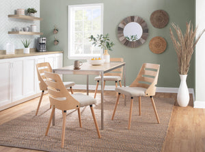 English Elm Dining/accent Chair Solid Wood Tapered Legs Cream Upholstery Mid-century Modern Seating B202P471340