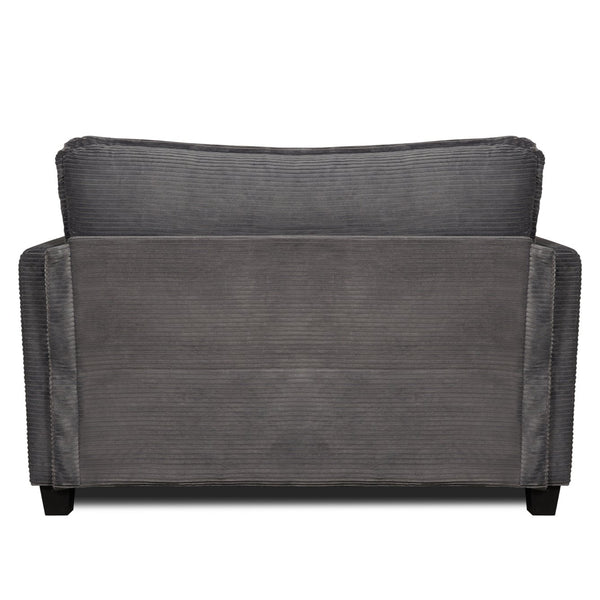 English Elm 2-in-1 Corduroy Loveseat Sleeper with Storage Converts for Living Room or Studio Grey W2715P409861