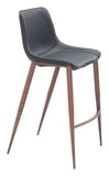 Magnus Barstool - Set of 2 Black & Walnut 109937 Zuo Modern