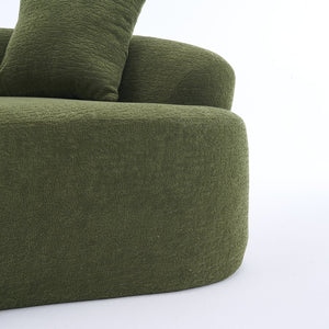 English Elm LY-025S Curved Loveseat Sofa Compact 65" chenille upholstery, 30D foam with spring core, 300lb capacity, 3 pillows, apartment-friendly Antique Green,Green W2231P292604