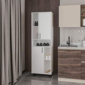 English Elm White Kitchen Pantry With Open Shelving & Concealed Storage For A Tidy, Modern Kitchen Space B062P323174-GIGA