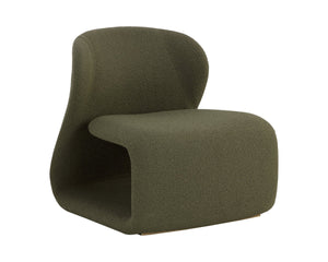 Sunpan SOPHIENE Lounge Chair - Modern Copenhagen Olive Boucle, Sculpted Comfort for Stylish Living Spaces 111486