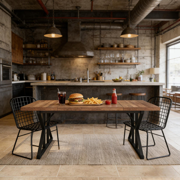 English Elm Woodgrain Walnut Look Bar Height Table with Hexagonal Base for Home Loft Dining T3971P452610