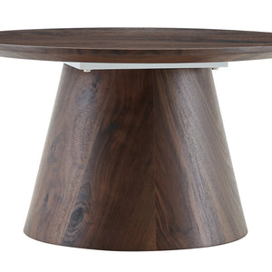 English Elm Grey Wood Grain Round Coffee Table Low Profile Mdf Living Room Accent Piece W2920P404127