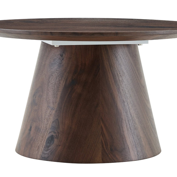 English Elm Grey Wood Grain Round Coffee Table Low Profile Mdf Living Room Accent Piece W2920P404127