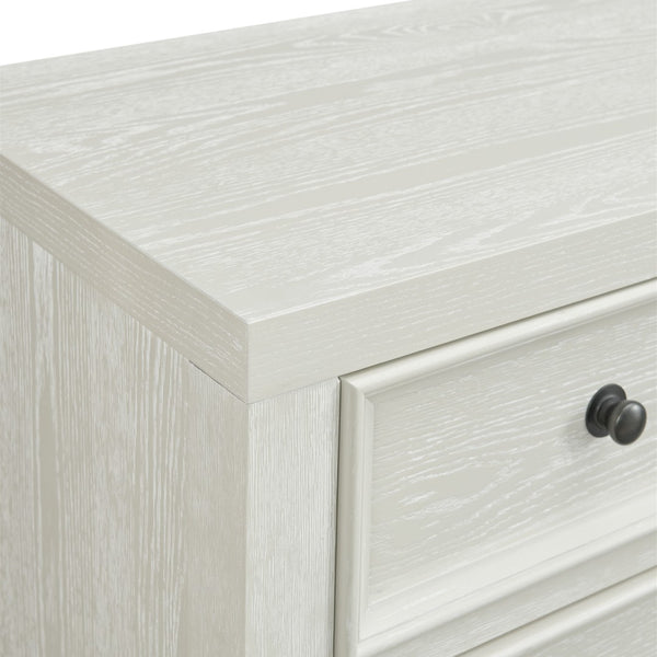 English Elm Wallace & Bay - Gypsum Whitewash 6-Drawer Chest - Stylish Storage Solution For Modern, Coastal & Farmhouse Décor B361P406176-GIGA