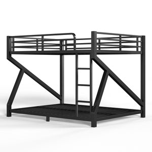 English Elm Twin Xl Over Queen Metal Bunk Bed Low Profile Steel Frame for Guest Rooms W5305S00034