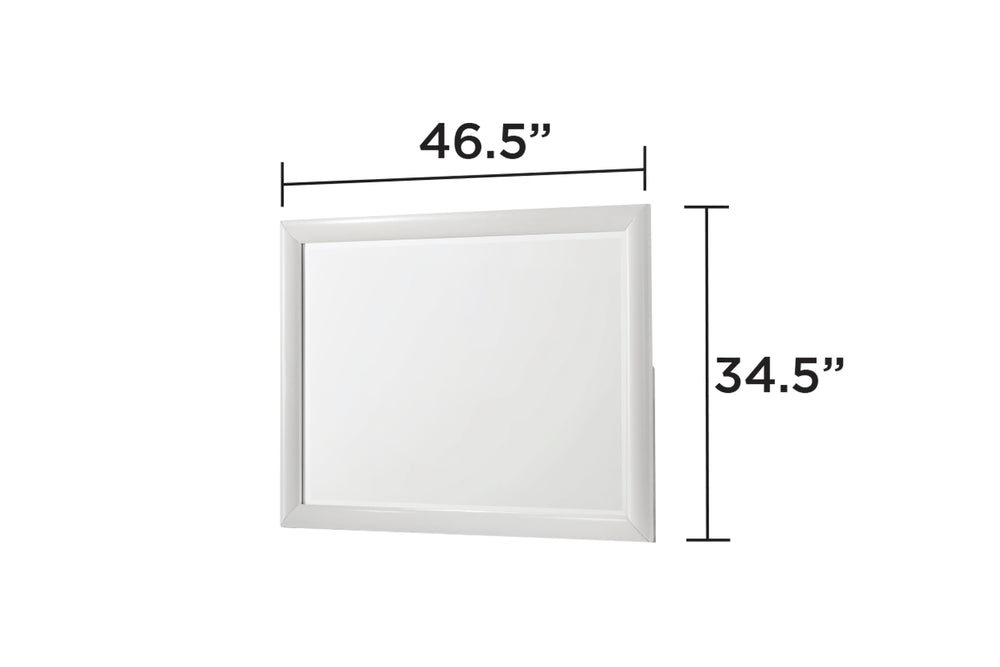 English Elm Soul White Wood Frame Wall Mirror — Sleek Minimalist Decor, Expands Space, Brightens Rooms Elegantly B009P309602