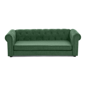 English Elm Elegant Oversized Dog Sofa Elevated Linen Upholstered Pet Bed for Large Breeds W487P311776